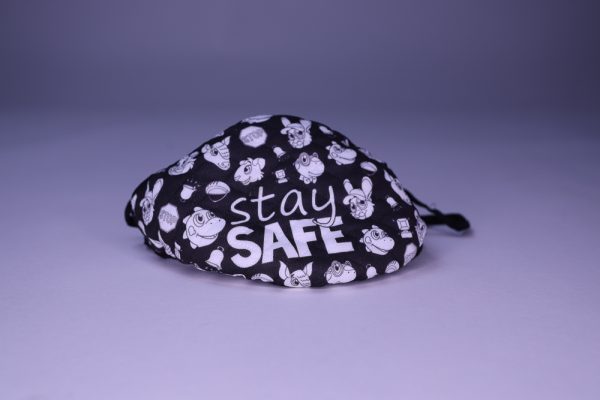 Stay Safe (Black & White): Face Mask - Image 2