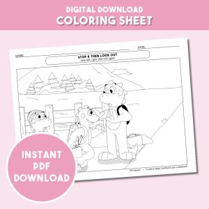 Stop & Then Look Out - Coloring Sheet