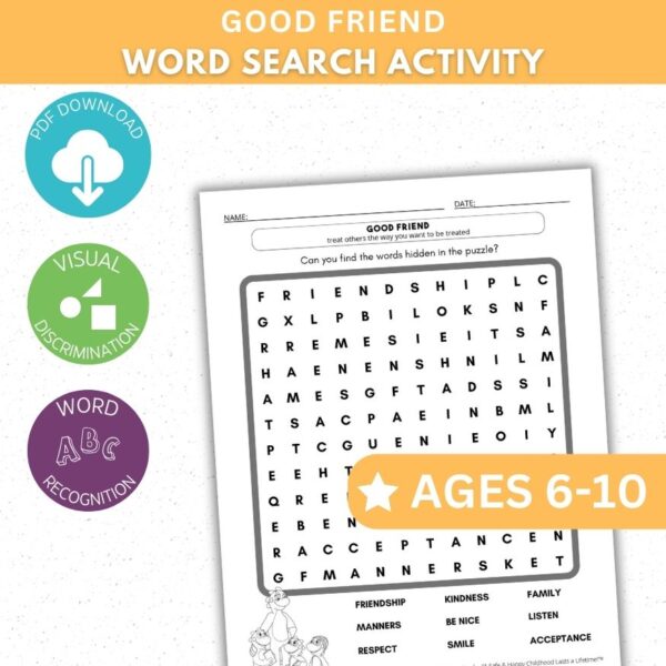 Good Friend Activity- Word Search