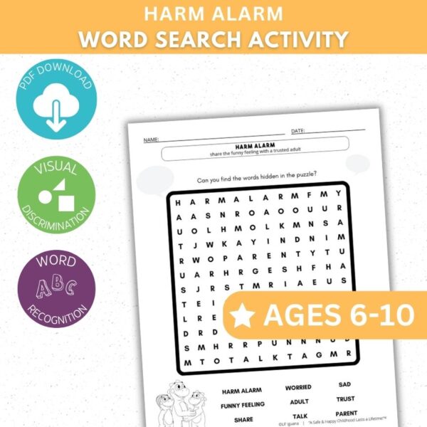 Harm Alarm Activity - Word Search