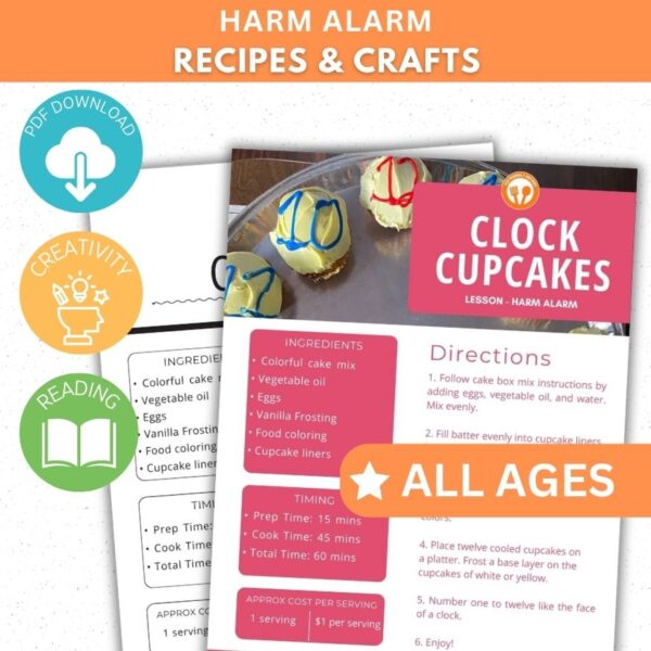 Harm Alarm Activity - Clock Cupcakes