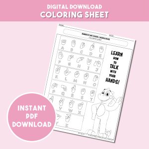 American Sign Language (ASL) - Coloring Sheet