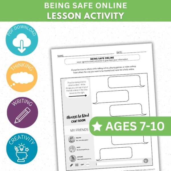 Being Safe Online Activity Worksheet - Chat Room