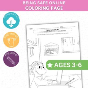 Being Safe Online - Internet Safety Coloring Sheet