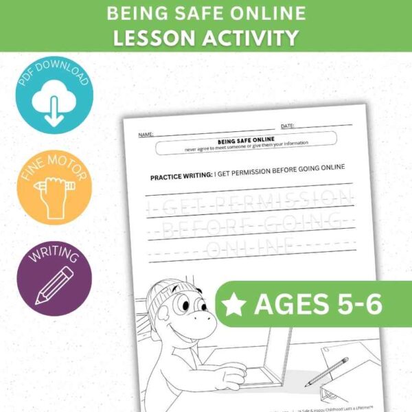 Being Safe Online Activity Worksheet - Tracing