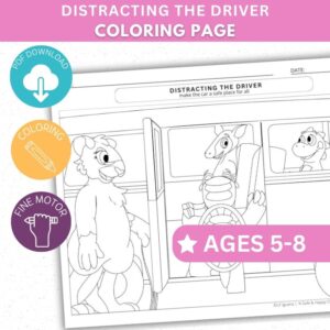 Distracting the Driver - Coloring Sheet
