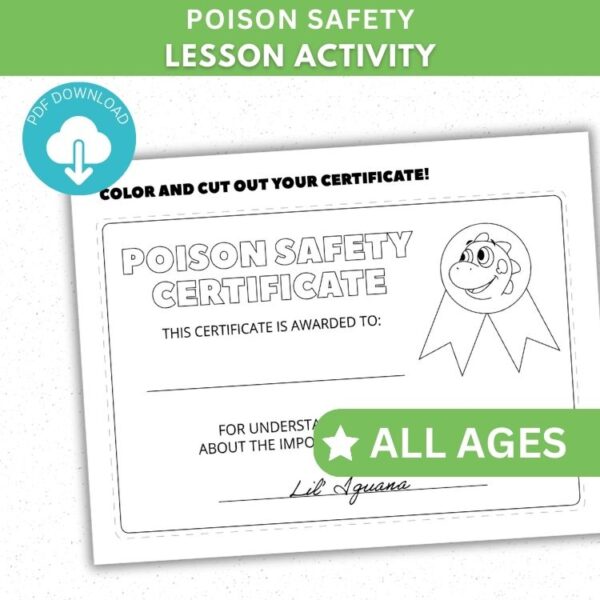Poison Safety - Lesson Certificate