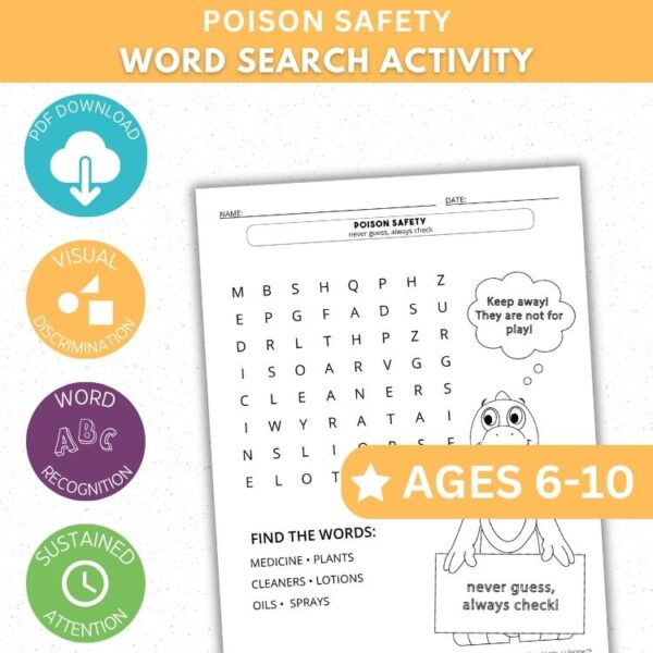 Poison Safety - Wordsearch Activity