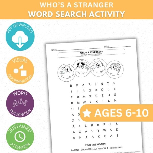 Who's a Stranger Activity - Word Search Activity