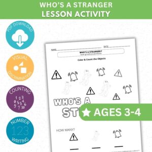 Who's a Stranger Activity - Color & Count the Objects