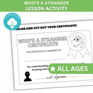 Who's a Stranger Activity - Lesson Certificate