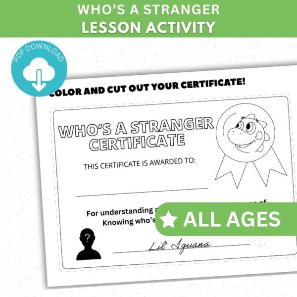 Who's a Stranger Activity - Lesson Certificate