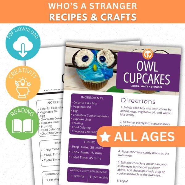 Who's a Stranger Activity - Owl Cupcakes
