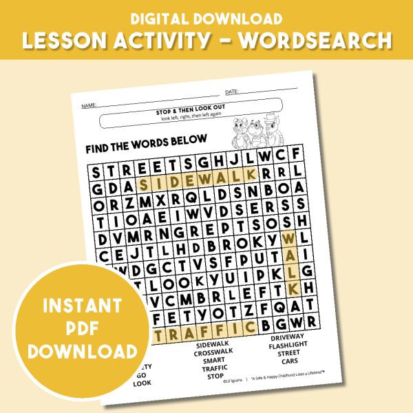 Stop & Then Look Out Activity - Word Search