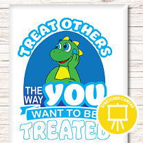 Printed Canvas: Treat Others the Way You Want to be Treated (Lil' Iguana)