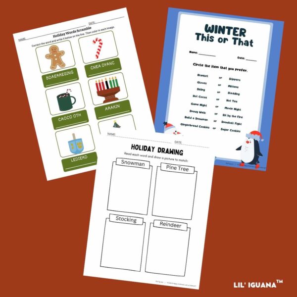 Kid's Holiday Printable Activity Bundle - Image 2