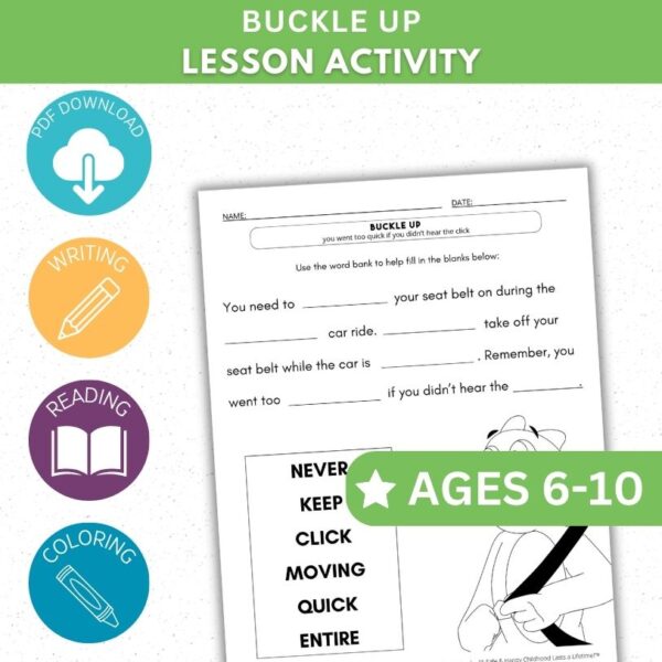 Buckle Up Activity - Fill in the Blank