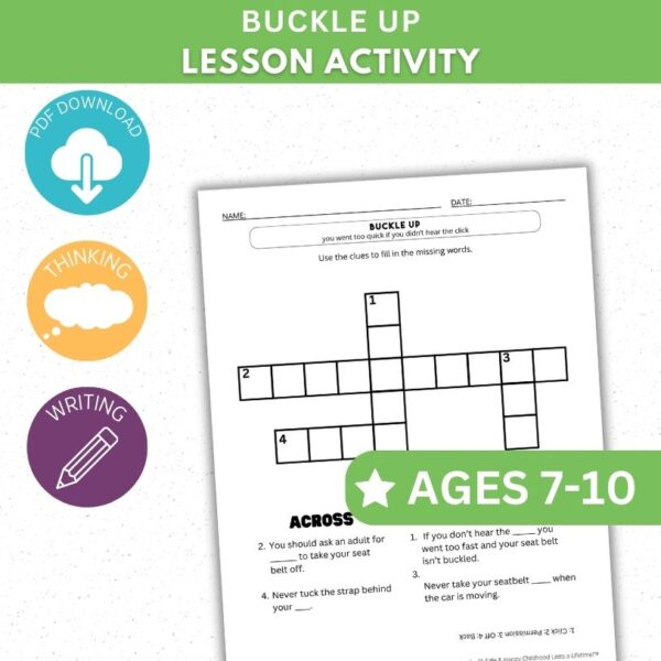 Buckle Up Activity - Crossword