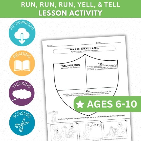 Run, Run, Run, Yell & Tell Activity - Cut & Paste
