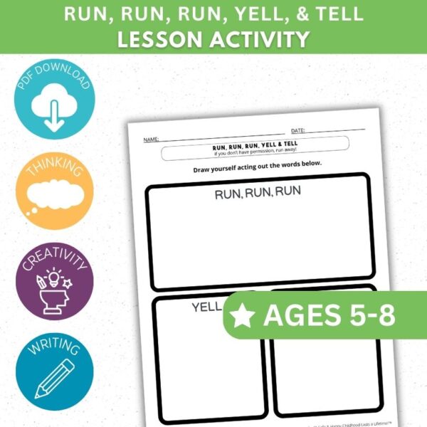 Run, Run, Run, Yell & Tell Activity - Drawing