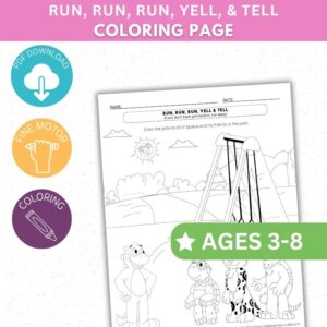 Run Run Run Yell & Tell - Coloring Sheet
