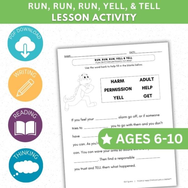 Run, Run, Run, Yell & Tell Activity - Fill In the Blank