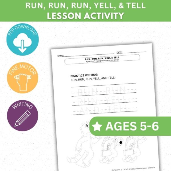 Run, Run, Run, Yell & Tell Activity - Tracing