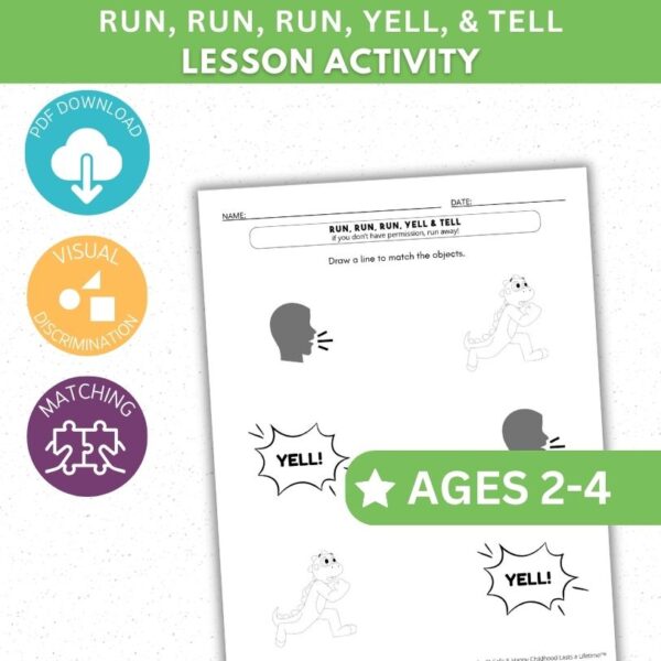 Run, Run, Run, Yell & Tell Activity - Matching