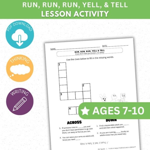 Run, Run, Run, Yell & Tell Activity - Crossword