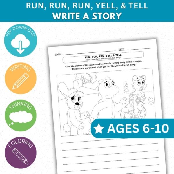 Run, Run, Run, Yell & Tell Activity - Write a Story
